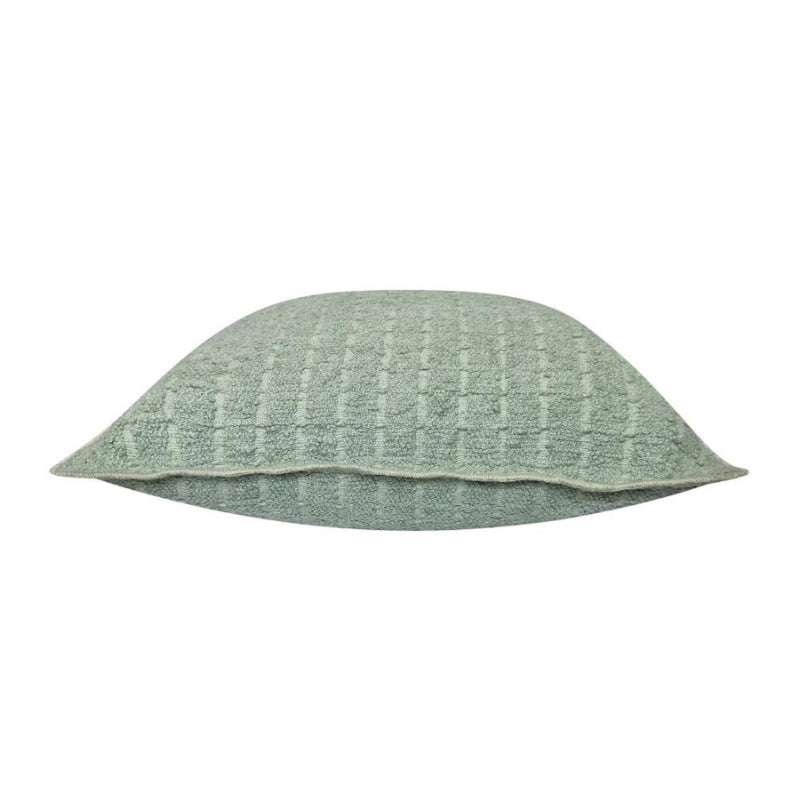 alt="Stunning mint cushion featuring a soft, durable boucle fabric"