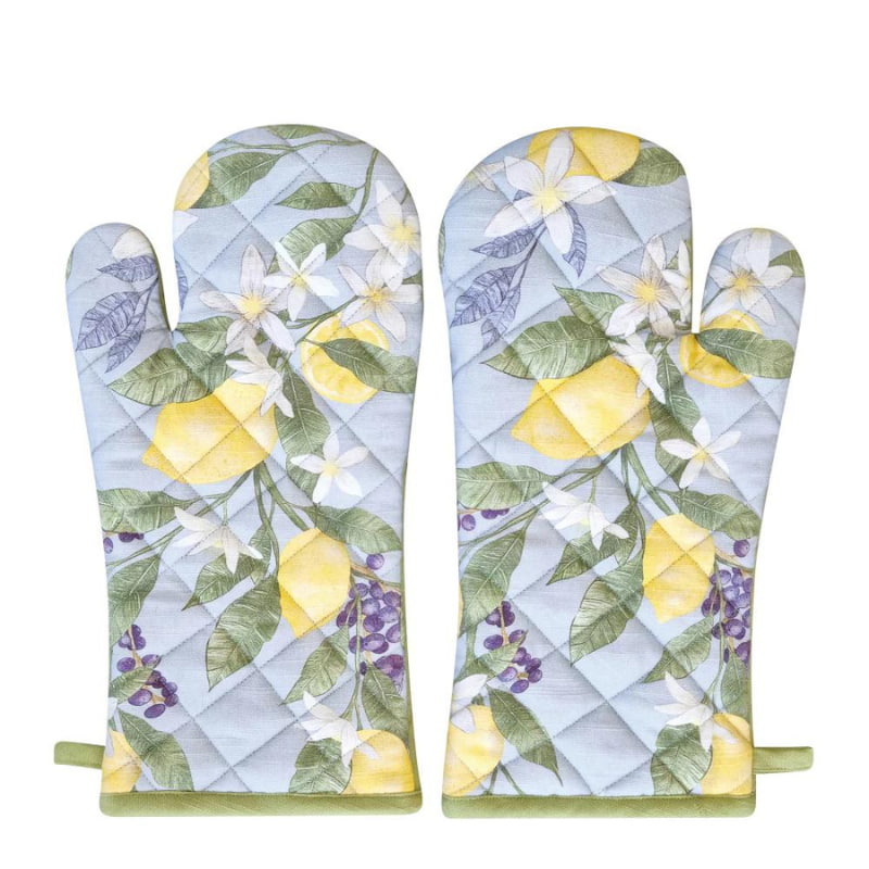alt-"front details of two sky and bayleaf oven mitt featuring its hand-drawn beauty"