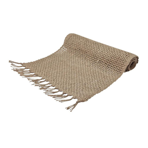  alt="Rowan Jute Natural Runner with loose weave, textured design, and eco-friendly jute material."