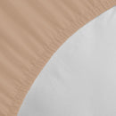 Detailed view of a Jenny Mclean Porto Linen fitted sheet, highlighting the luxurious feel of the cotton fabric.