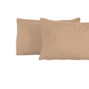 Two elegant linen pillowcases resting on a pristine white background, showcasing luxurious comfort and style.