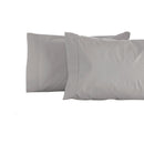 A pair of sophisticated pewter pillowcases displayed against a clean white backdrop, emphasizing plush luxury and quality.