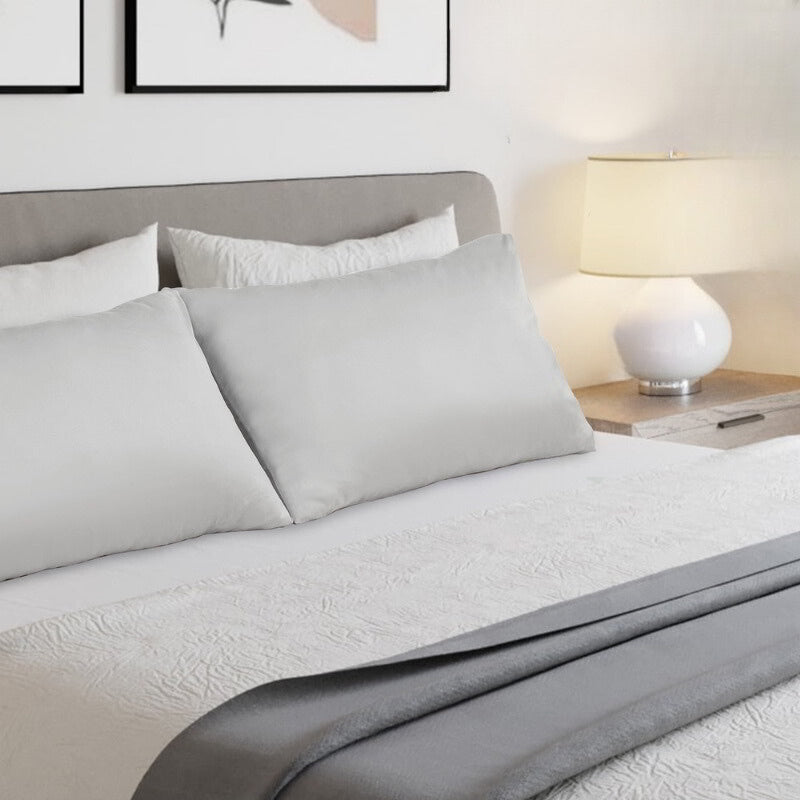 alt="Hypoallergenic sage silver pillowcases crafted from premium bamboo fibres, these pillowcases offer unparalleled softness"