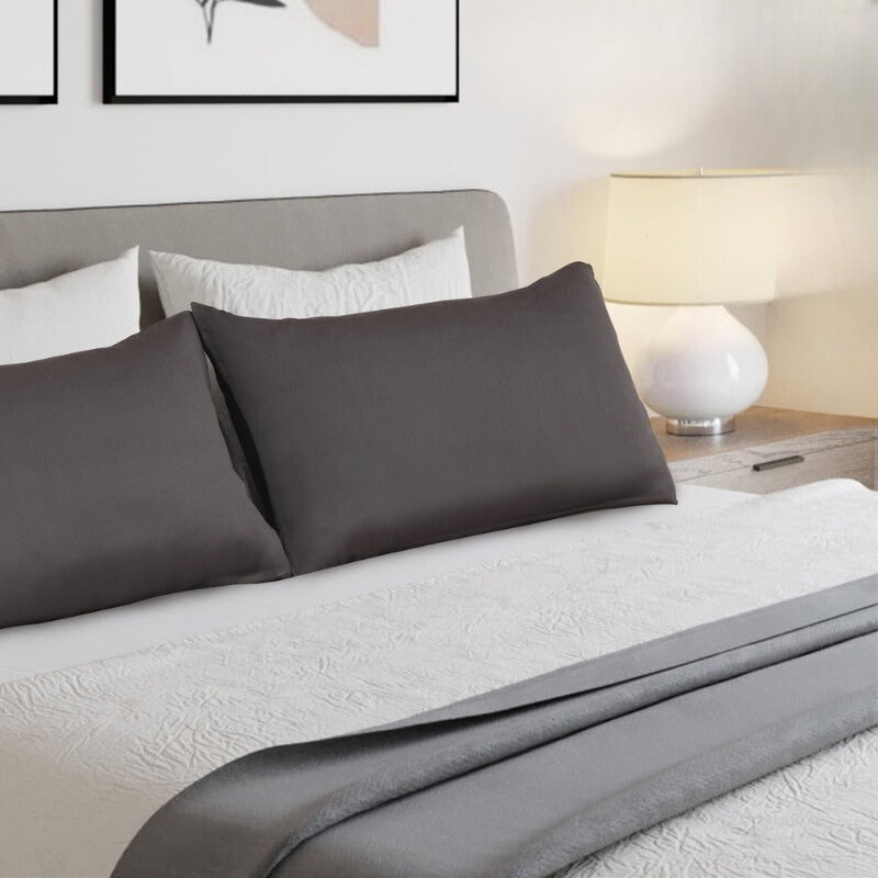 alt="Hypoallergenic sage charcoal pillowcases crafted from premium bamboo fibres, these pillowcases offer unparalleled softness"