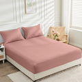 A pink bed fitted sheet offers luxurious comfort with 2000 thread count to your cosy bedroom.