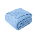 A cosy blue blanket is perfect for a stylish and inviting bedroom atmosphere.