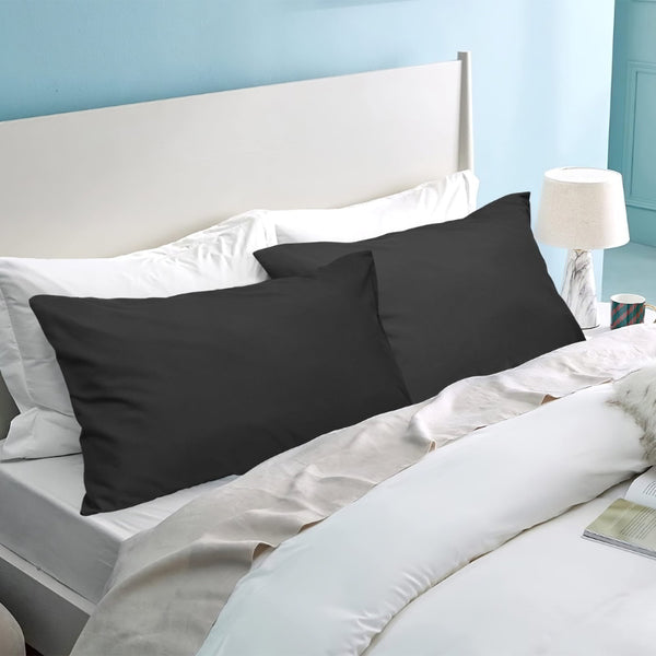 alt="Hypoallergenic and naturally anti bacterial black king pillowcase crafted from a soft 100% polyester"