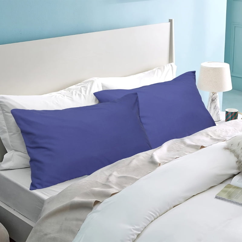 alt="Hypoallergenic and naturally anti bacterial navy king pillowcase crafted from a soft 100% polyester"