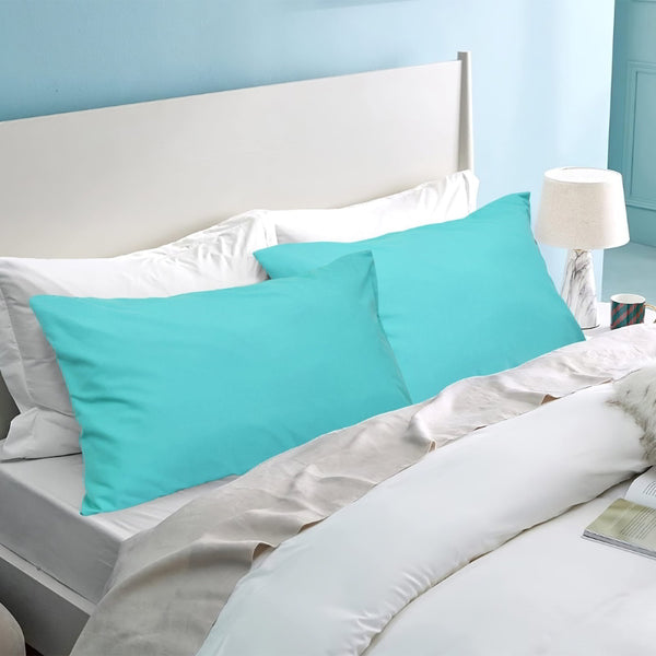 alt="Hypoallergenic and naturally anti bacterial teal king pillowcase crafted from a soft 100% polyester"