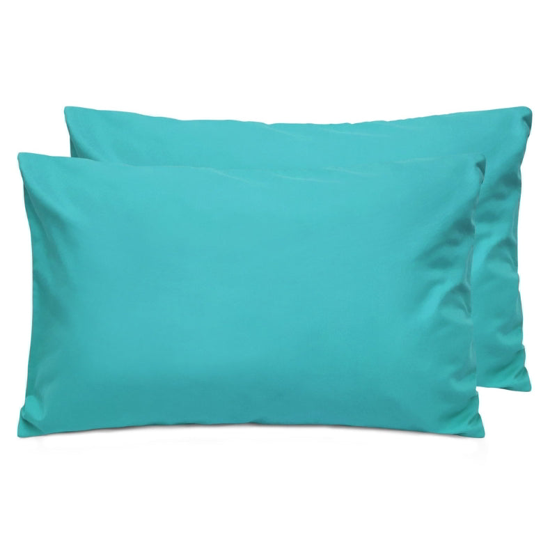 alt="Hypoallergenic and naturally anti bacterial teal standard pillowcase crafted from a soft 100% polyester"