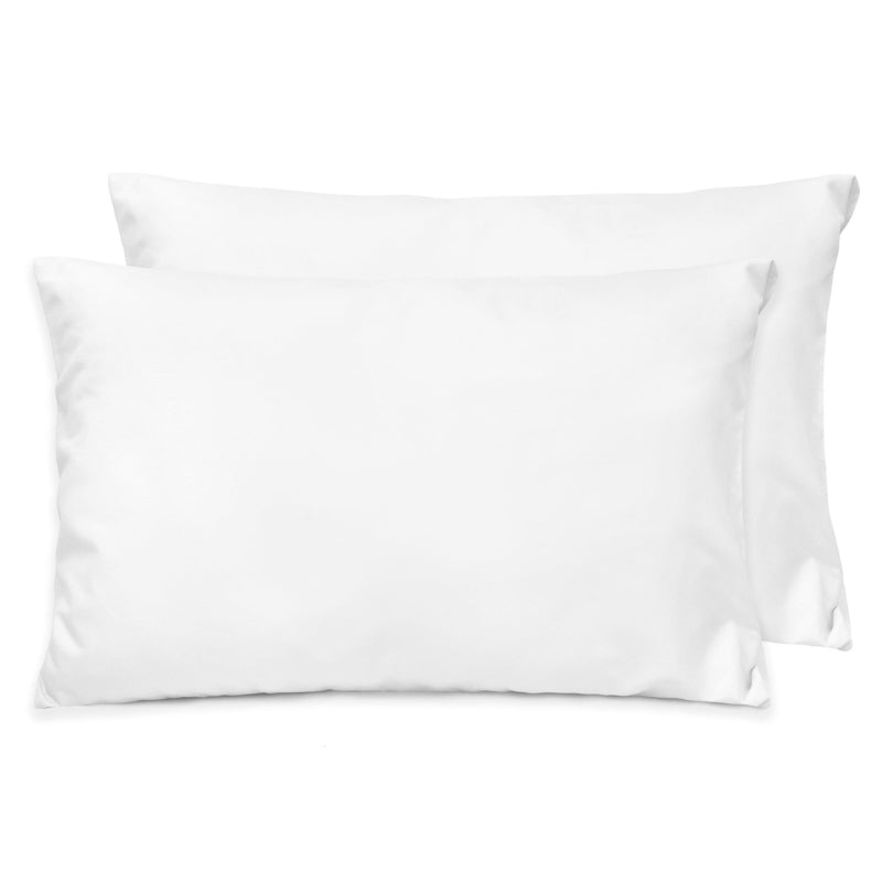 alt="Hypoallergenic and naturally anti bacterial white standard pillowcase crafted from a soft 100% polyester"