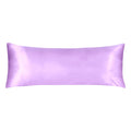 Luxurious lavender satin body pillowcase of Linenova for a restful sleep.