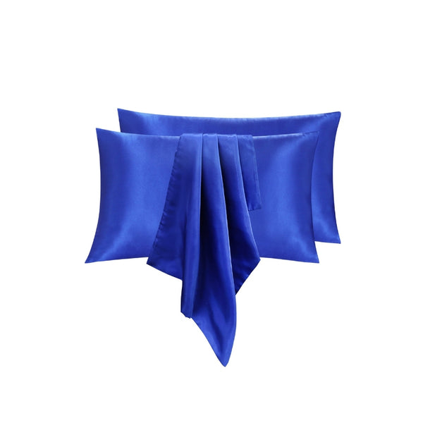 Linenova offers a 2-pack of luxurious royal blue king pillowcases with a silky-smooth texture that are not only allergy-friendly but also provide numerous benefits for hair and skin care.