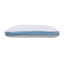 alt="View from a reclined angle of a memory foam pillow creating the perfect balance of comfort and support"