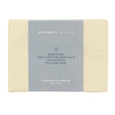 Front details of the packaging of Breathe cotton european pillowcase in natural colour.