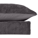 Close-up of Chadstone Fleece Dark Haze Quilt Cover Set showcasing soft fleece texture