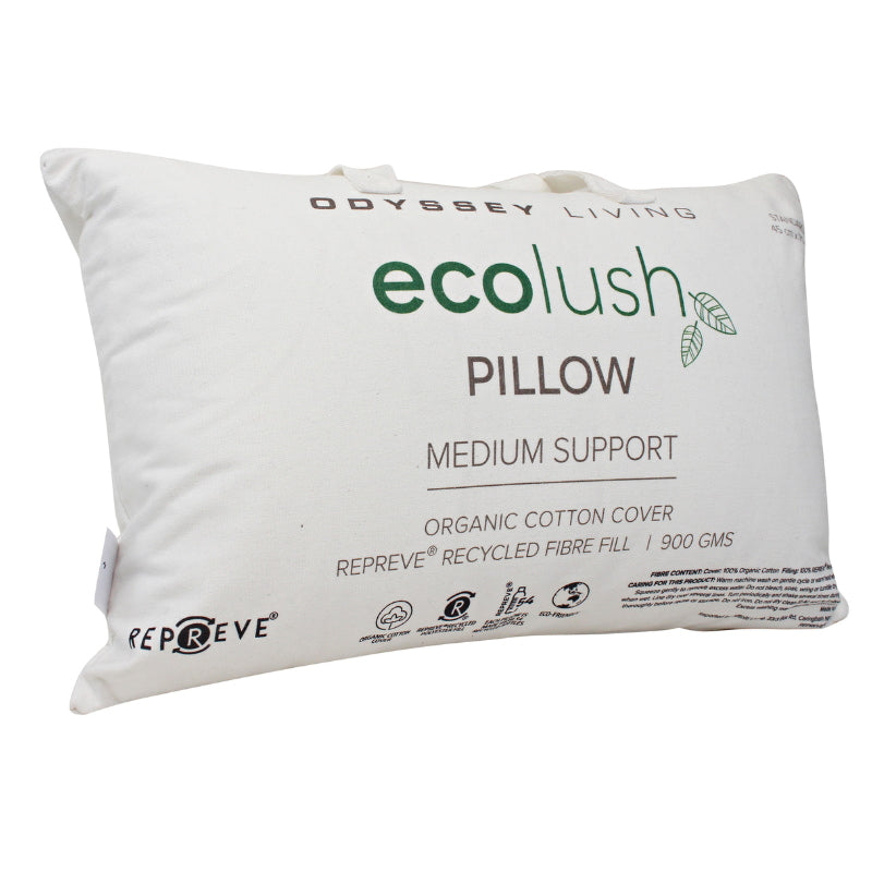 alt="Side details of an ecolush standard pillow"