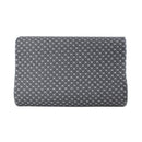 Front details of grey memory foam pillow creates a thermal conductive pathway.
