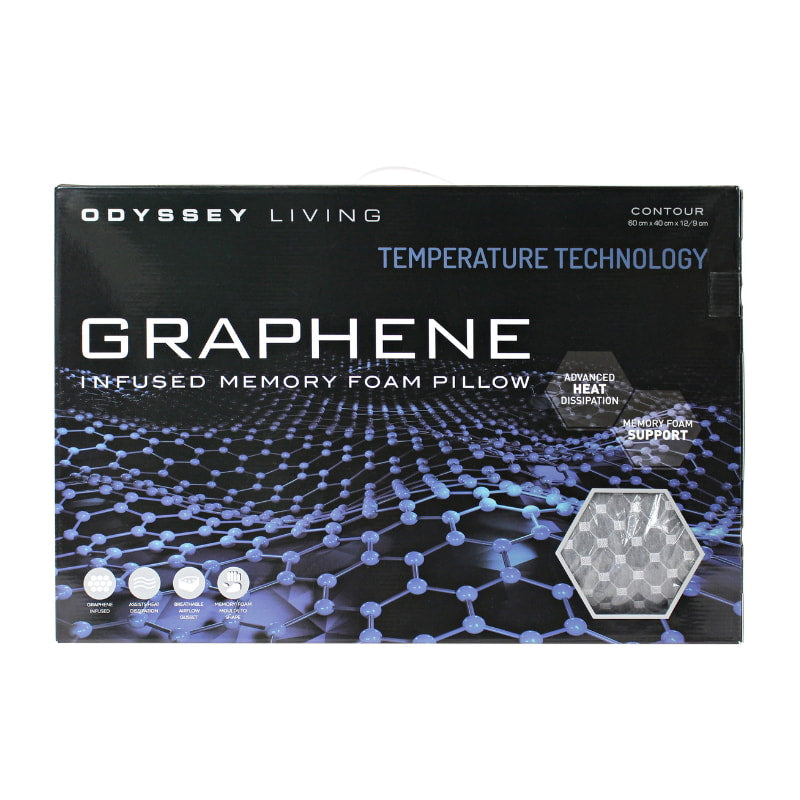 Front details of a nice packaging of grey memory foam pillow creates a thermal conductive pathway.