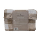 Back packaging view of the birch quilt cover on bed showing check pattern