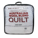 Back packaging details of luxurious quilt provides cosy warmth all year round.