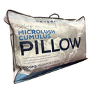 Side details of a microlush cumulus medium standard pillow packaging.