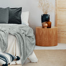 Luxurious mink touch blanket in a shade of silver featuring minimalist design, soft, velvety texture for cosy warmth, perfect for your bedroom.