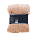 A back details of a folded honey beige silk touch bathrobe, exuding luxurious elegance and comfort.