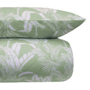 Close-up of the sage quilted fabric showcasing its soft, textured finish