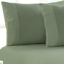 Close-up of brushed Egyptian cotton flannelette texture in soft green, showing soft and cosy fabric detail