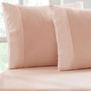 Close-up of brushed Egyptian cotton flannelette texture in soft pink, showing soft and cosy fabric detail