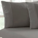 Close-up of brushed Egyptian cotton flannelette texture in grey, showing soft and cosy fabric detail