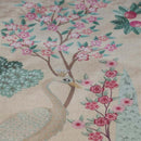 alt="Closer look of a premium cotton quilt cover with ornate mirrored design and reversible foliage pattern"