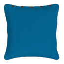 A vibrant aqua cushion cover adorned with brown buttons, perfect for adding a stylish touch to any living space.
