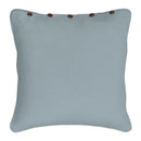 A grey cushion cover with brown buttons, offering a chic accent for your living room or bedroom while ensuring comfort and style.