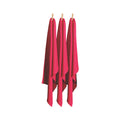 A trio of hot pink tea towels displayed on clothes pegs, emphasizing their absorbency and stylish appearance for kitchen tasks.