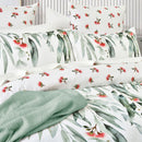 Reversible floral quilt cover set paired with matching European pillowcases
