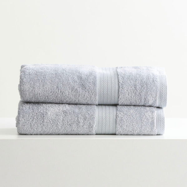 Renee Taylor Stella 2 Piece Silver Bath Sheet Pack