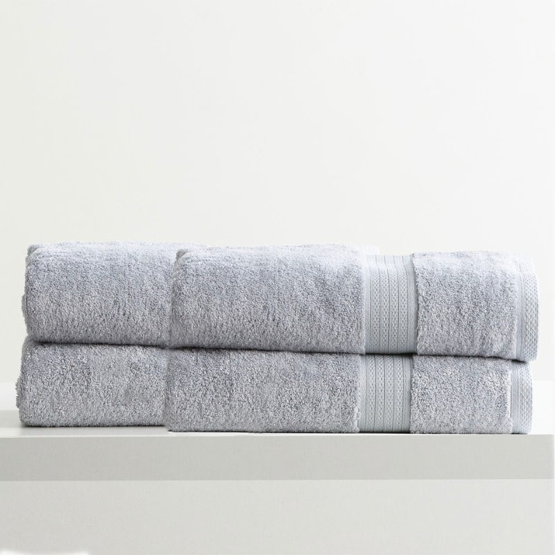 Renee Taylor Stella 4 Piece Silver Bath Sheet Pack