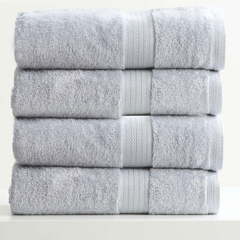 Renee Taylor Stella 4 Piece Silver Bath Towel Pack