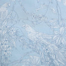 Close-up of cotton fabric showing detailed jungle toile pattern