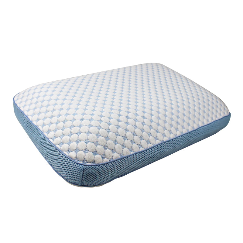 alt="Side details of an innovative pillow is a softer flexible feel, whilst enjoying the therapeutic support."