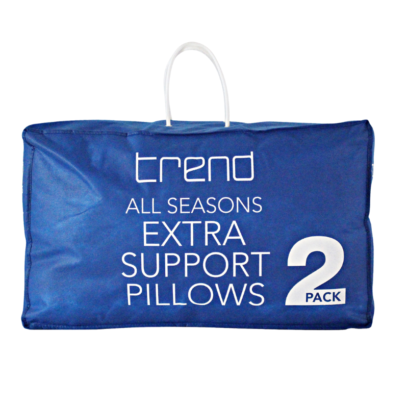 alt="Back details of the nice packaging of an extra support pillow provide soft, supportive, and comfortable support in all seasons."
