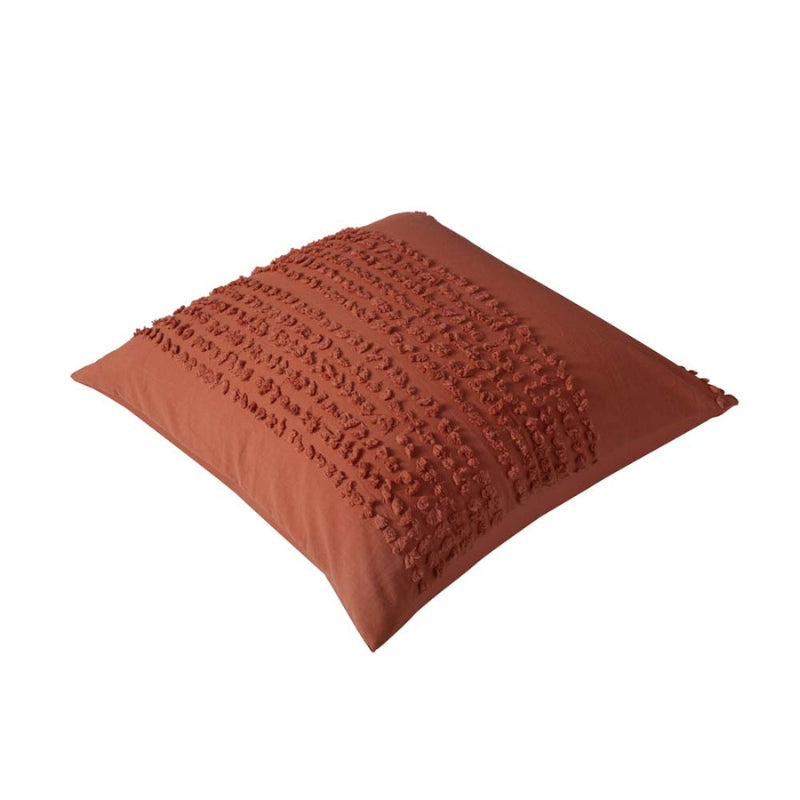 alt="A cotton european pillowcase designed with chenille dots"