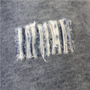 alt="Closer look of a denim distressed european cushion"