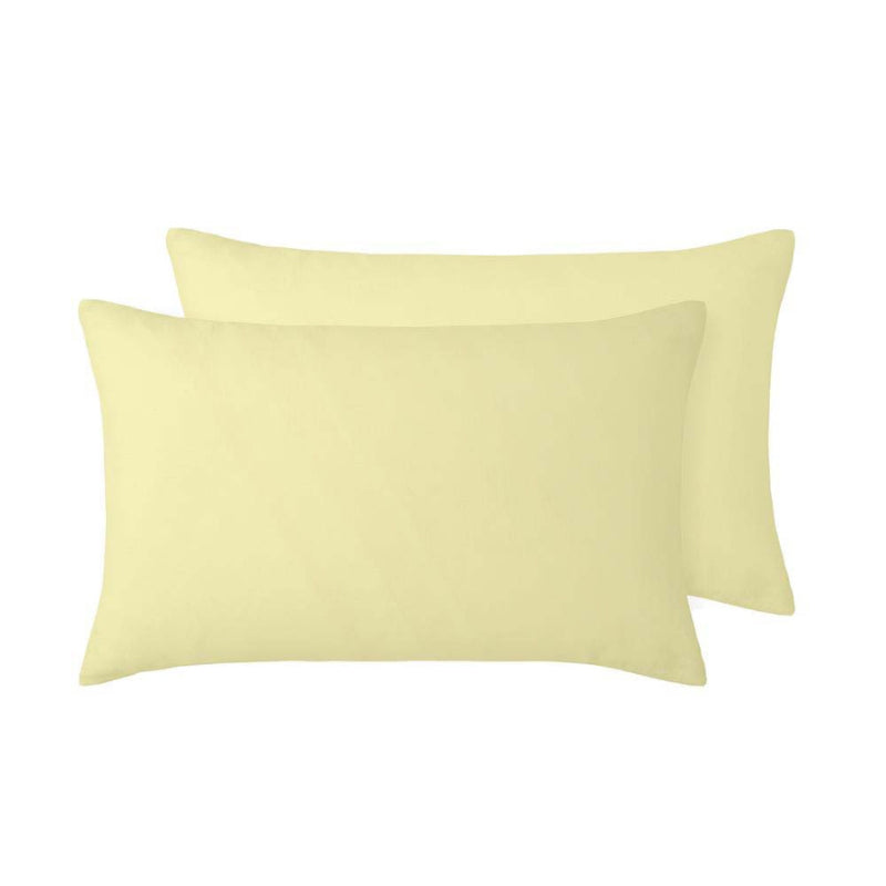 Vintage Design French Linen Butter Standard Pillowcase Pair