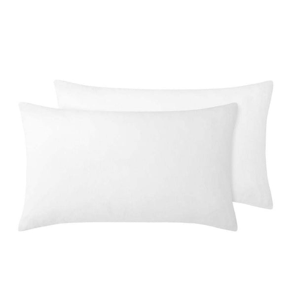 Vintage Design French Linen White Standard Pillowcase Pair