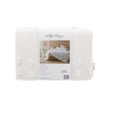 alt="Front view packaging of a chenille and waffle pattern quilt cover set in chic minimalist style"