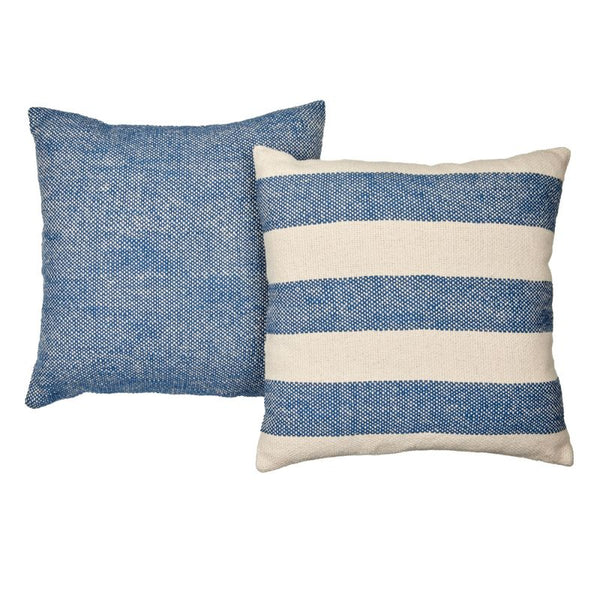 Decorative cushion set styled with calming blue tones for sofa or bed.