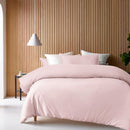 Accessorize Bamboo Cotton Double Stitch Blush Quilt Cover styled on bed.